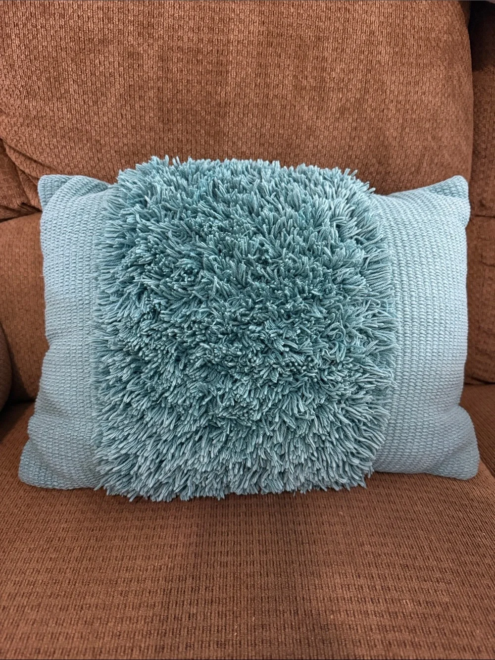 Target Seafoam Shag and Knit Accent Pillow